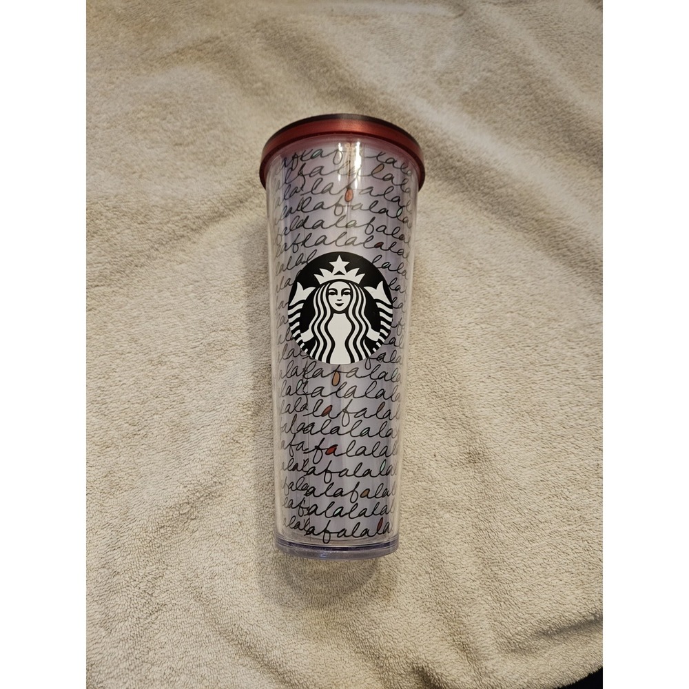 Starbucks Falala Holiday Cold Cup Tumbler 2016 Venti 24oz Christmas No Straw